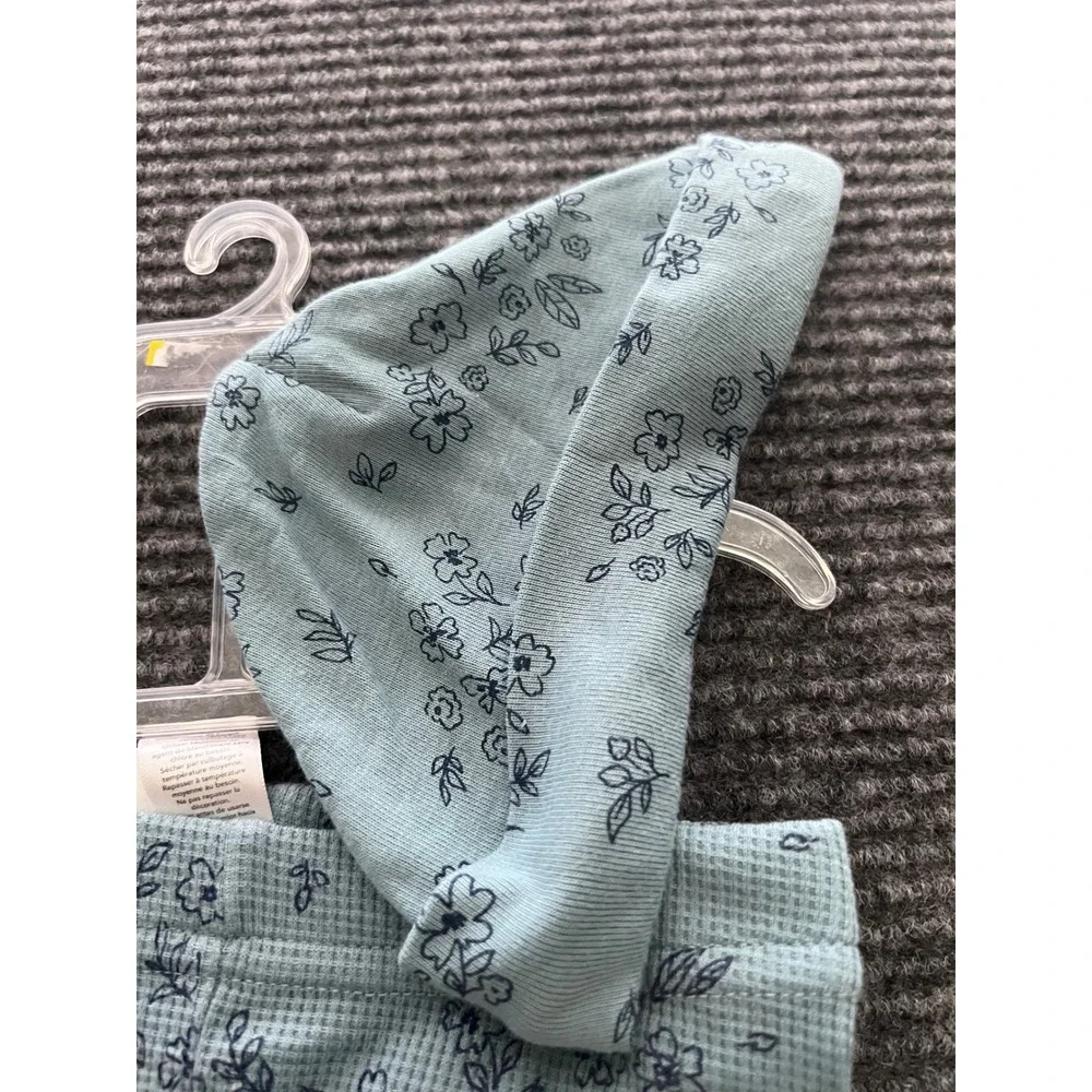 Just One You by Carters Baby Girls 9M Floral Waffle Knit Pants and Beanie Set